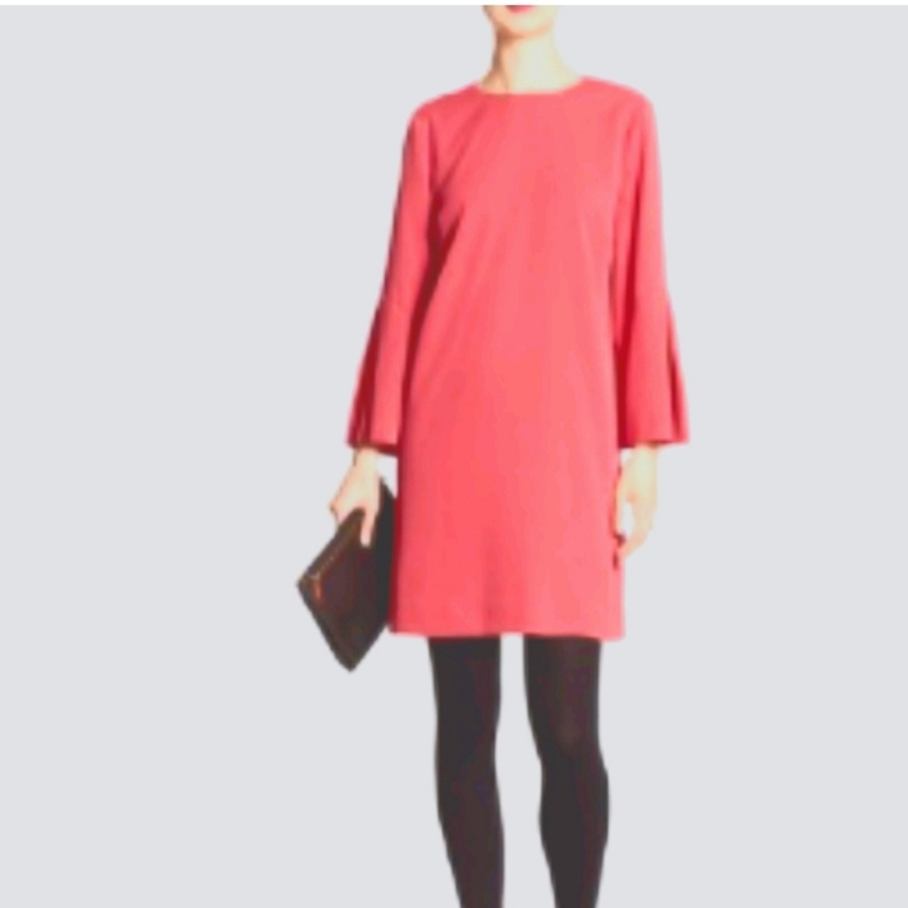 Banana Republic Vibrant Coral Long Sleeve Dress, Size 6